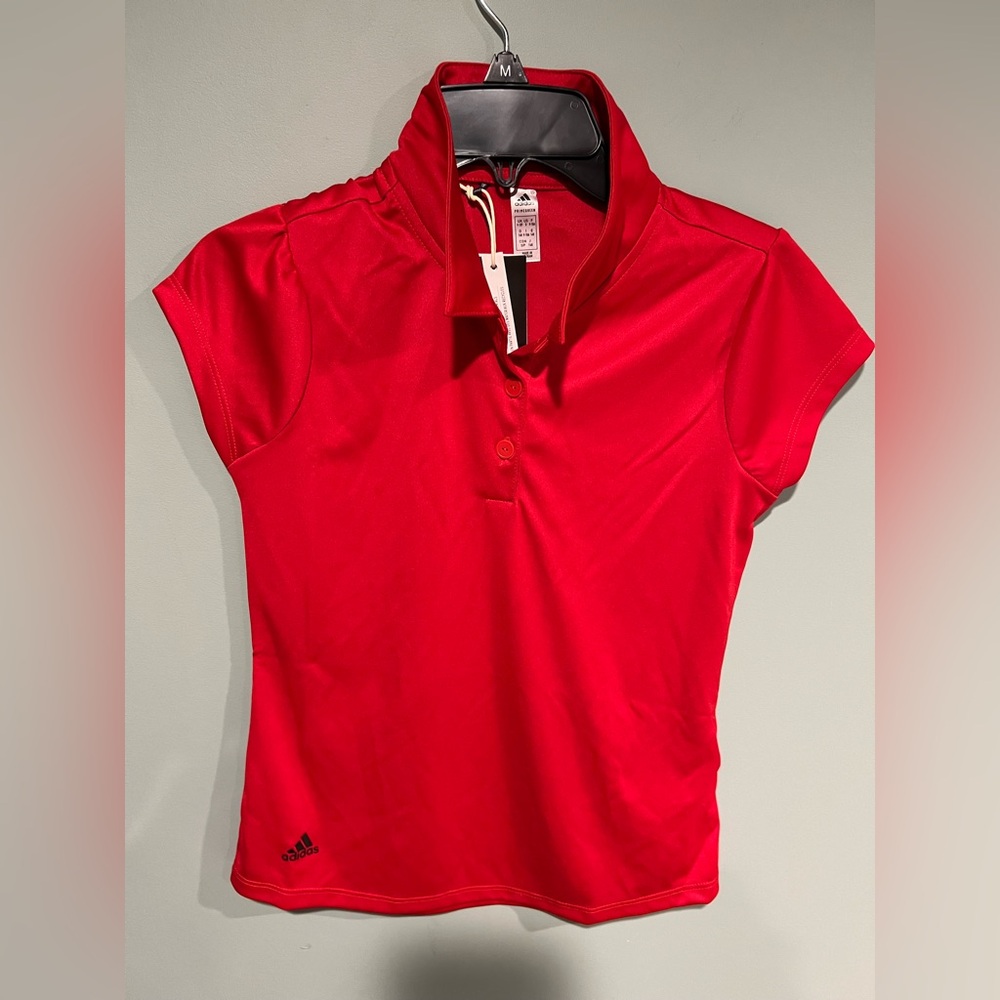 Adidas Girls' Performance Polo Shirt size 9-10 NWT